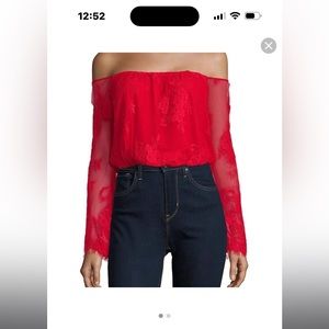 Never Worn - Lovers + Friends "Lady Love" Crochet Lace Off the Shoulder